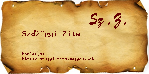 Szügyi Zita névjegykártya
